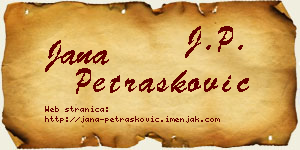 Jana Petrašković vizit kartica